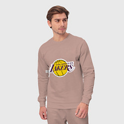 Костюм хлопковый мужской LA Lakers, цвет: пыльно-розовый — фото 2