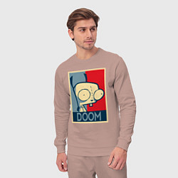 Костюм хлопковый мужской Doom Zim, цвет: пыльно-розовый — фото 2