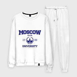 Костюм хлопковый мужской MGU Moscow University, цвет: белый