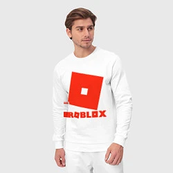 Костюм хлопковый мужской Roblox Logo, цвет: белый — фото 2
