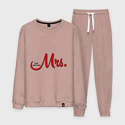 Костюм хлопковый мужской Mrs: Just married, цвет: пыльно-розовый
