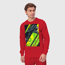 Костюм хлопковый мужской Чужой alien, цвет: красный — фото 2