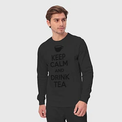 Костюм хлопковый мужской Keep Calm & Drink Tea, цвет: черный — фото 2