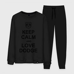 Костюм хлопковый мужской Keep Calm & Love Dodge, цвет: черный