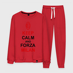 Костюм хлопковый мужской Keep Calm & Forza Milan, цвет: красный