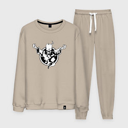 Костюм хлопковый мужской Thunderdome logo, цвет: миндальный