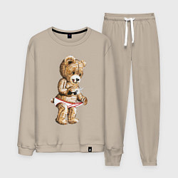 Костюм хлопковый мужской Nasty Bear, цвет: миндальный