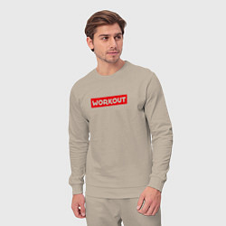 Костюм хлопковый мужской Obey workout, цвет: миндальный — фото 2