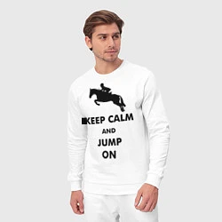 Костюм хлопковый мужской Keep Calm & Jump On, цвет: белый — фото 2