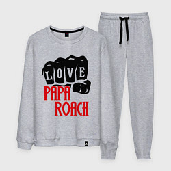 Костюм хлопковый мужской Love Papa Roach, цвет: меланж