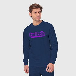 Костюм хлопковый мужской Twitch Logo, цвет: тёмно-синий — фото 2