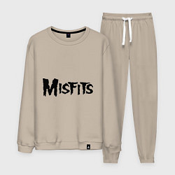 Костюм хлопковый мужской Misfits logo, цвет: миндальный