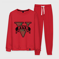 Костюм хлопковый мужской GTA V: Logo, цвет: красный