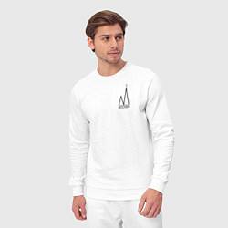 Костюм хлопковый мужской Москва-чёрный логотип, цвет: белый — фото 2