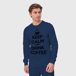Костюм хлопковый мужской Keep Calm & Drink Coffee, цвет: тёмно-синий — фото 2