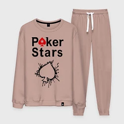 Костюм хлопковый мужской Poker Stars, цвет: пыльно-розовый