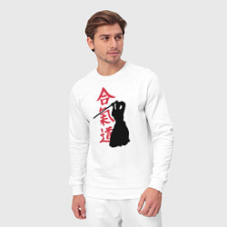 Костюм хлопковый мужской Айкидо, цвет: белый — фото 2