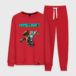 Костюм хлопковый мужской Minecraft, цвет: красный