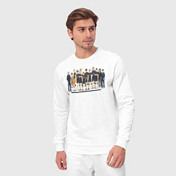 Костюм хлопковый мужской Karasuno HIGH, цвет: белый — фото 2