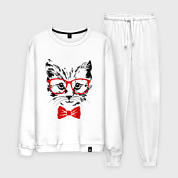 Костюм хлопковый мужской Cat, цвет: белый