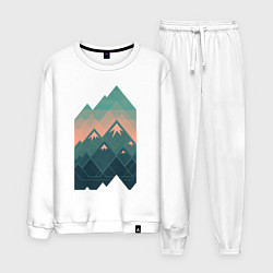 Костюм хлопковый мужской Геометрические горы, цвет: белый
