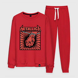 Костюм хлопковый мужской Metallica, цвет: красный
