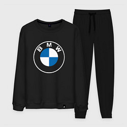Костюм хлопковый мужской BMW LOGO 2020, цвет: черный