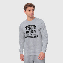 Костюм хлопковый мужской Legends are born in November, цвет: меланж — фото 2