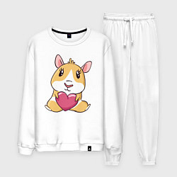 Костюм хлопковый мужской Морская Свинка, цвет: белый