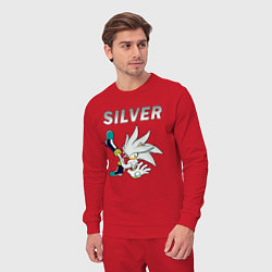 Костюм хлопковый мужской SONIC Silver, цвет: красный — фото 2