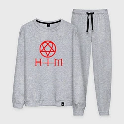 Костюм хлопковый мужской HIM LOGO RED, цвет: меланж