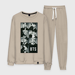 Костюм хлопковый мужской BTS, цвет: миндальный