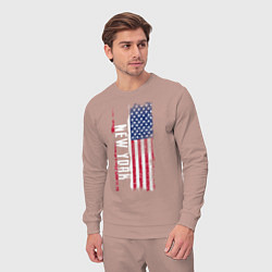 Костюм хлопковый мужской New York, цвет: пыльно-розовый — фото 2