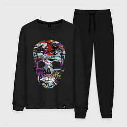 Костюм хлопковый мужской Skull 2055, цвет: черный