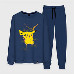 Костюм хлопковый мужской Pikachu, цвет: тёмно-синий