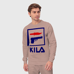 Костюм хлопковый мужской Kila Fila, цвет: пыльно-розовый — фото 2