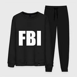 Костюм хлопковый мужской FBI, цвет: черный