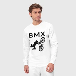 Костюм хлопковый мужской Велоспорт BMX Z, цвет: белый — фото 2