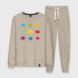 Костюм хлопковый мужской Retro game, цвет: миндальный