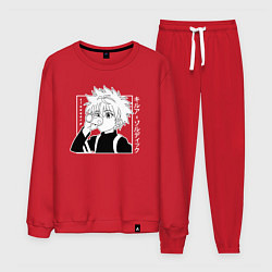 Костюм хлопковый мужской Killua Hunter x Hunter Киллуа, цвет: красный