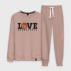 Костюм хлопковый мужской Love Basketball, цвет: пыльно-розовый