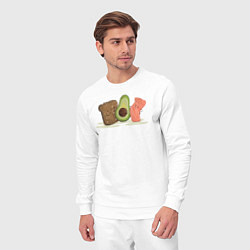 Костюм хлопковый мужской Бутерброд из авокадо, цвет: белый — фото 2
