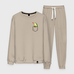 Костюм хлопковый мужской Авокадо в кармане, цвет: миндальный