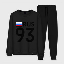 Костюм хлопковый мужской RUS 93, цвет: черный