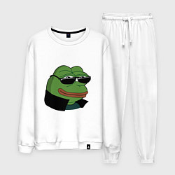 Костюм хлопковый мужской Pepe в очках EZ, цвет: белый