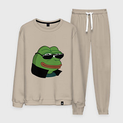 Костюм хлопковый мужской Pepe в очках EZ, цвет: миндальный