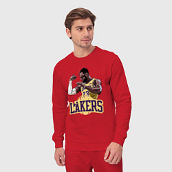 Костюм хлопковый мужской LeBron - Lakers, цвет: красный — фото 2
