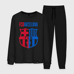 Костюм хлопковый мужской Barcelona FC, цвет: черный