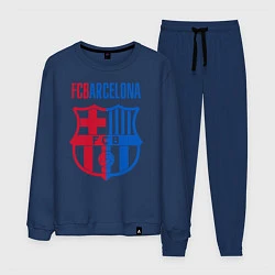 Костюм хлопковый мужской Barcelona FC, цвет: тёмно-синий