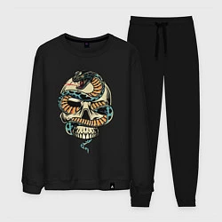 Костюм хлопковый мужской Snake&Skull, цвет: черный